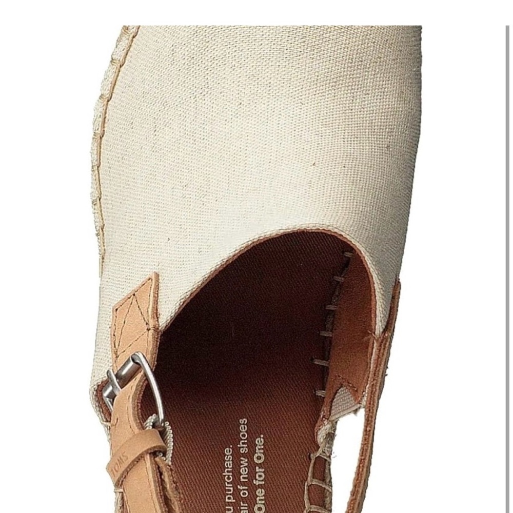 Toms Cream Tan Wedge Sandals with Slingback - Picture 5 of 9